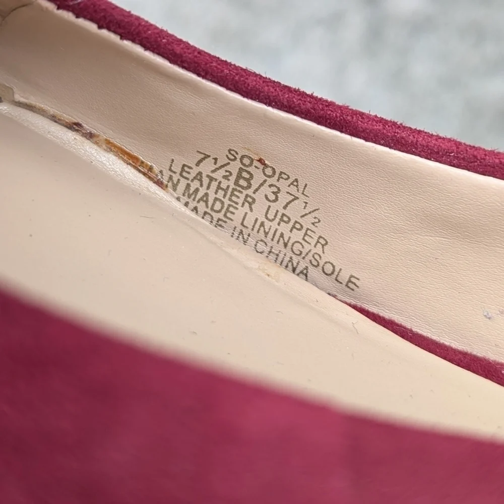 Sole Society Opal Suede Slingback Pumps Red Women's 7.5